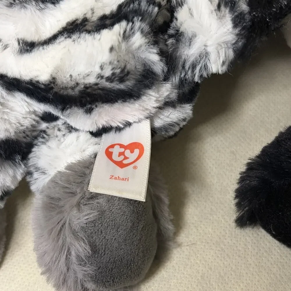 Ty Cuddlys (Attic Treasures) FLUFF Panda Bear & ZAHARI zebra 8